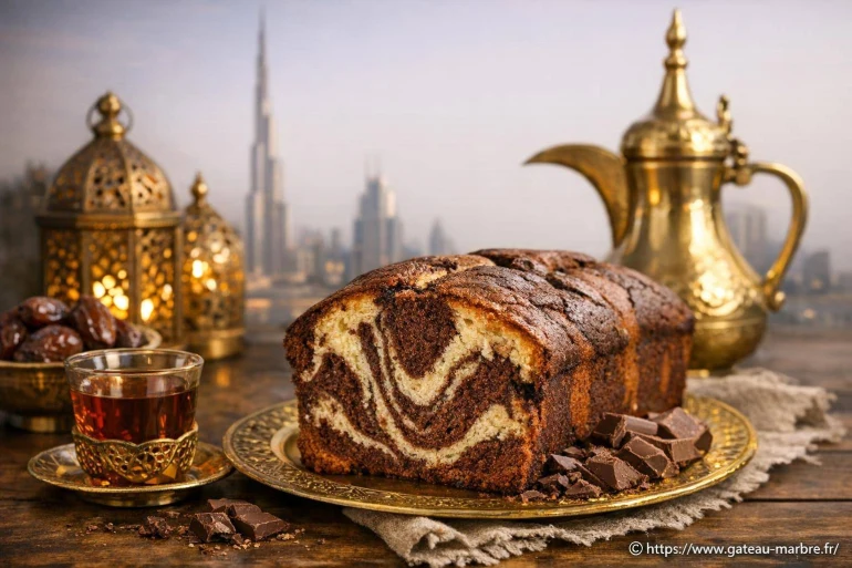 Gâteau marbré au chocolat Dubai : recette originale et facile à réaliser