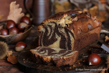 Gâteau marbré châtaigne-chocolat : une recette automnale riche et gourmande