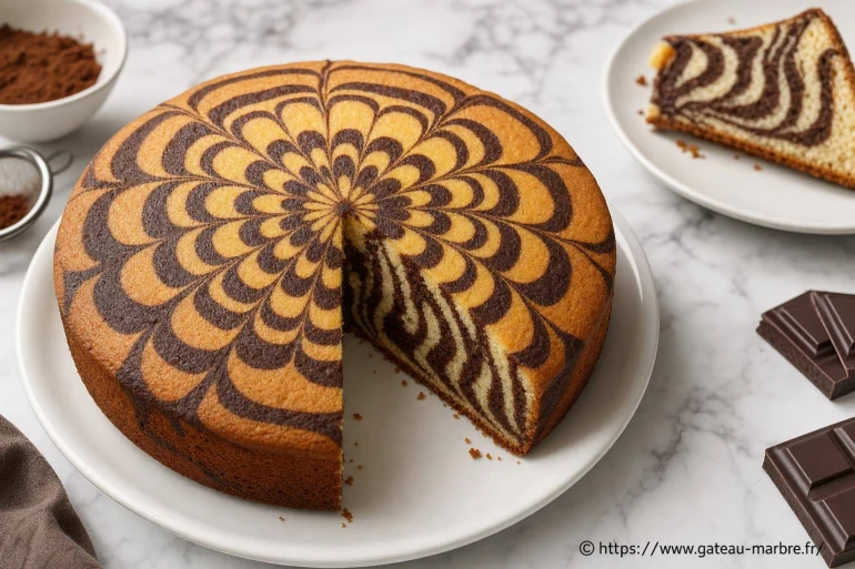 Comment réaliser un dessin sur un gâteau marbré facilement ?