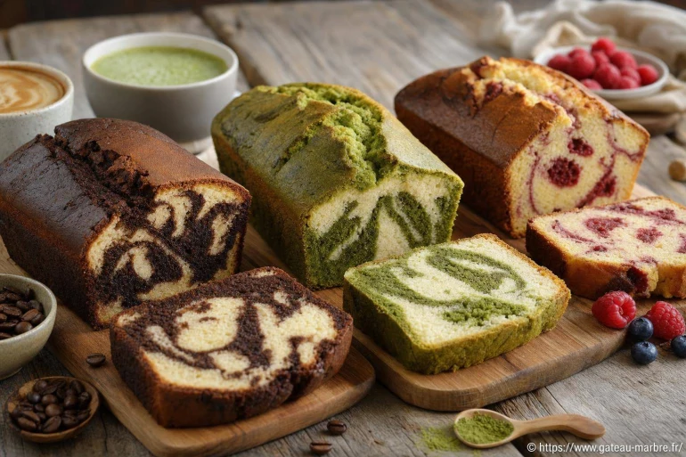 Varier les saveurs du marbré : recettes créatives au café, au thé matcha et aux fruits