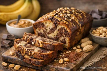 Gâteau marbré banane-cacahuète et cacao : le twist gourmand du PB banana