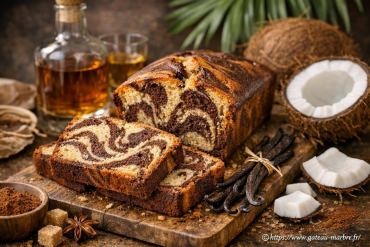 Gâteau marbré rhum-vanille et cacao : le cake des îles à savourer