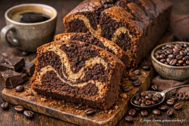 Gâteau marbré café-chocolat : recette corsée et fondante